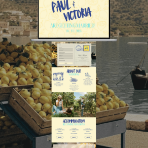 Blue and Yellow Italian Style Website