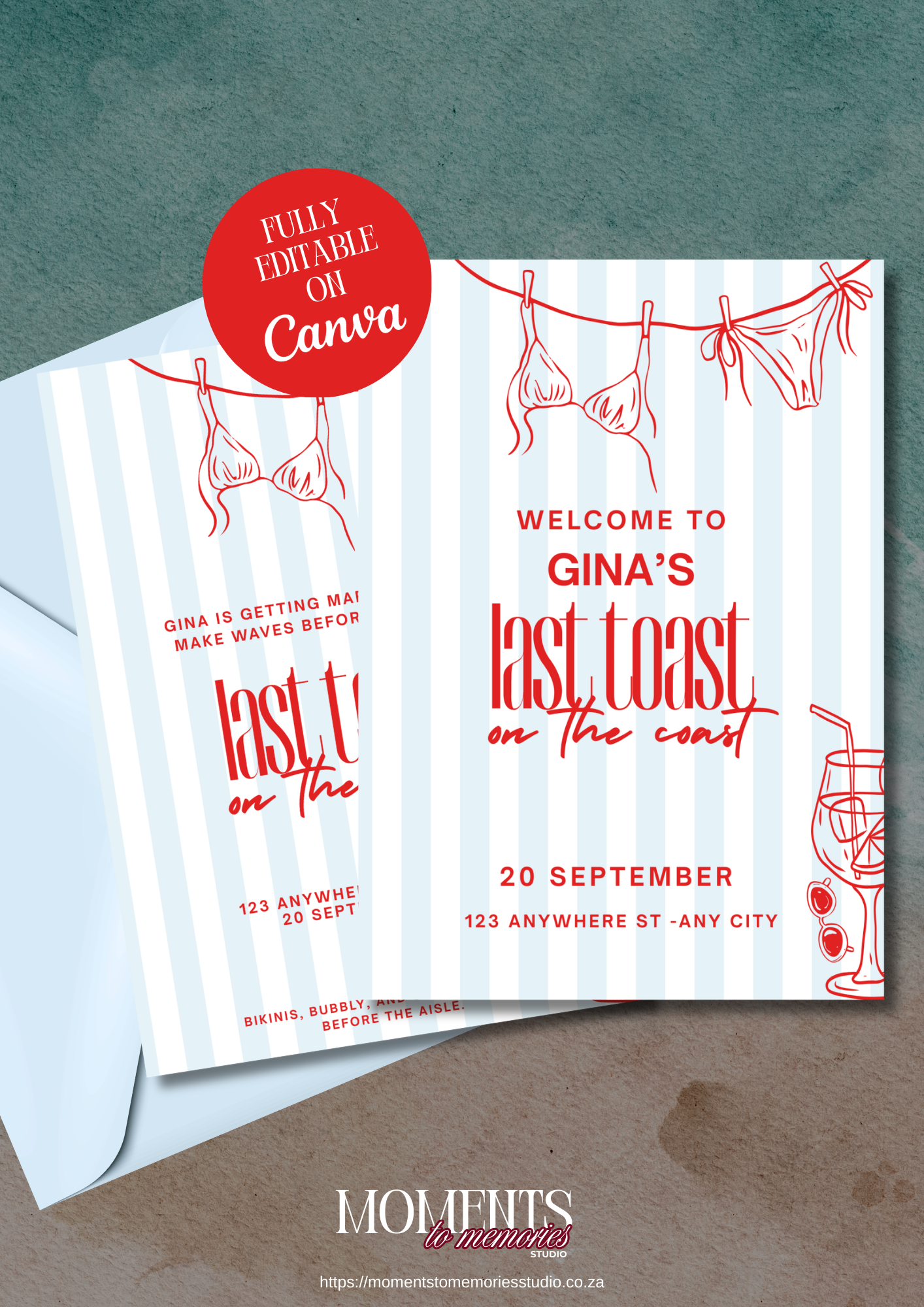 Last Toast on the Coast Invite & Welcome Board Set - Image 2